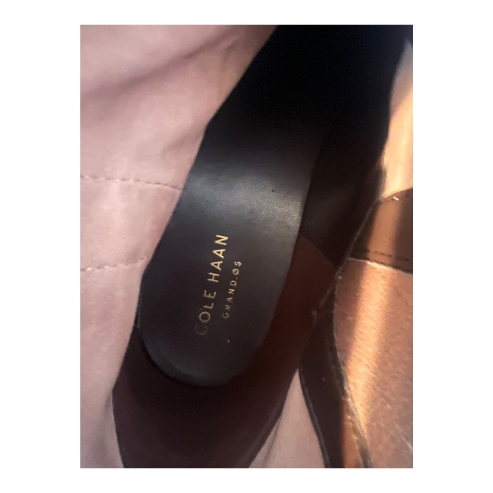 Cole Haan Jensynn Bootie Stone Taupe Suede Ankle Boots Buckle Heel Size 9 - Picture 7 of 8